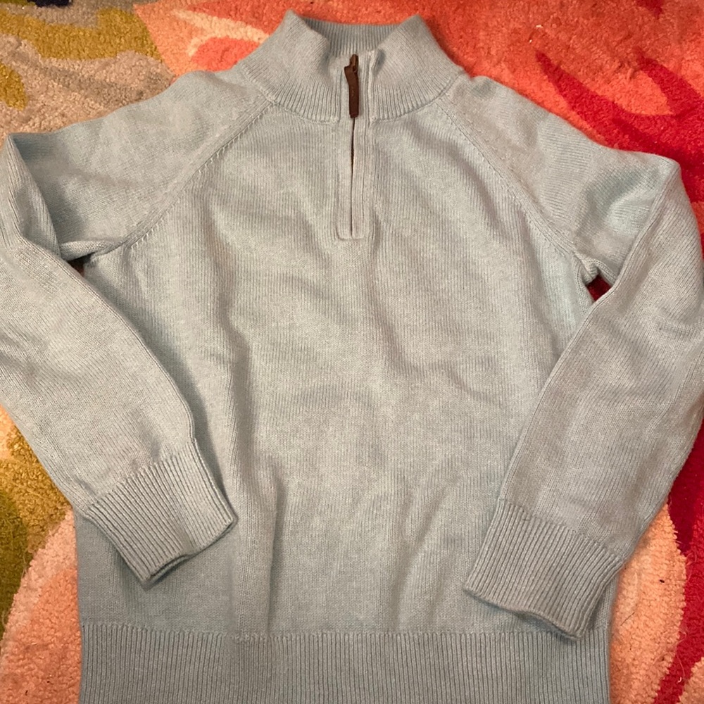 J Crew crewcuts quarter zip sweater boys 6-7 light blue